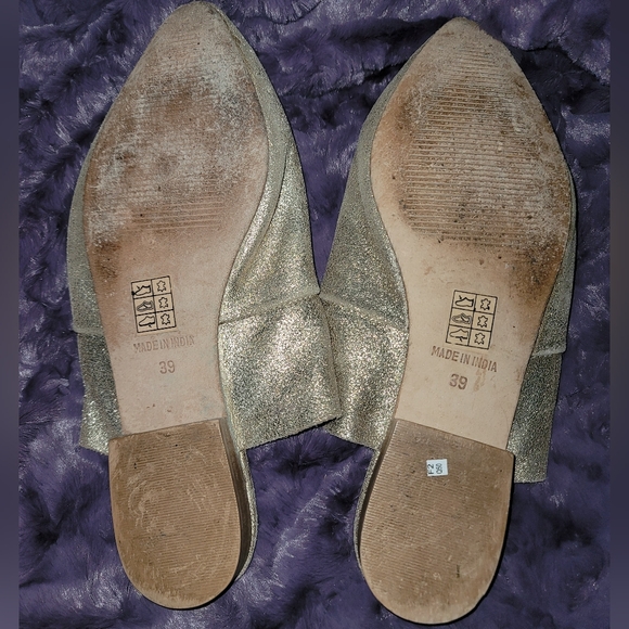 Free People Metallic Gold Leather Slip-ons - Picture 5 of 8